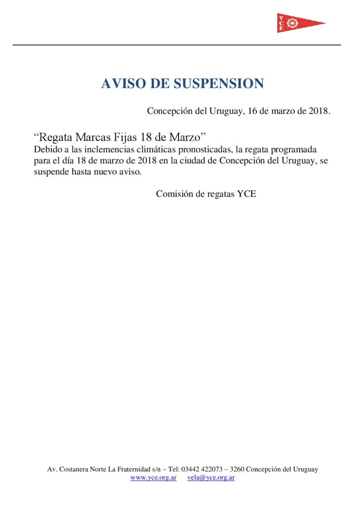 Aviso de suspensión Regata Marcas Fijas marzo 2018-001